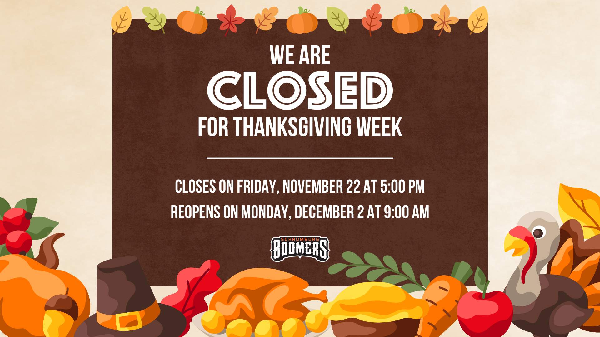 Closed for Thanksgiving Week